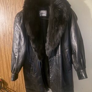 Indulge Black Coat with Luxurious Fur Trim